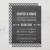 シンプルTYPE結婚の幾何学模様 招待状 (正面/裏面)