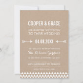 シンプルTYPE結婚の幾何模型矢印クラフト 招待状 (正面)