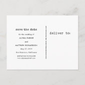 シンプルTypewriter文字日付の保存 | 4写真 案内ポストカード (裏面)