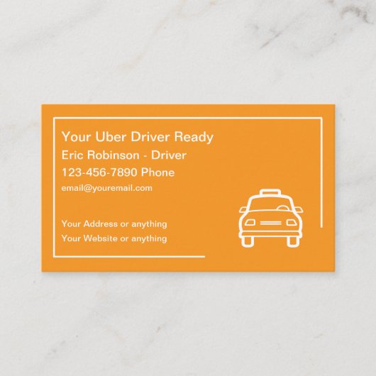 シンプルUberドライバの名刺デザイン 名刺 (正面)