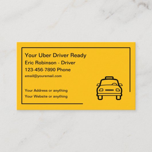 シンプルUberドライバの名刺デザイン 名刺 (正面)
