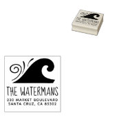 シンプルWaveファミリ名と差出人住所 ラバースタンプ (押印)