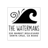 シンプルWaveファミリ名と差出人住所 ラバースタンプ (インプリント)