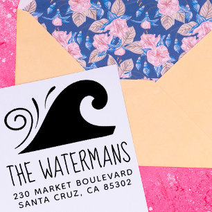 シンプルWaveファミリ名と差出人住所 ラバースタンプ