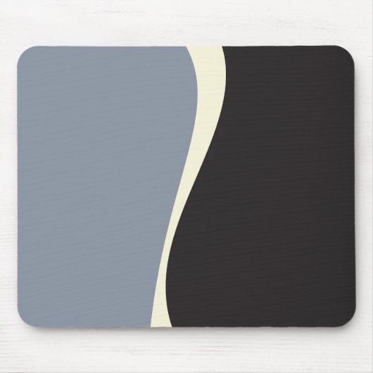 シンプルWaves 2 in Black, Gray and Cream マウスパッド (正面)