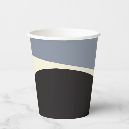 シンプルWaves 2 in Black, Gray and Cream 紙コップ (正面)