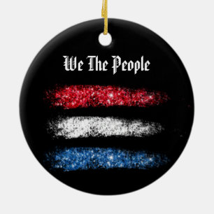 *~*シンプルWE THE PEOPLE – アメリカ国旗モダン セラミックオーナメント