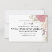 シンプルWebサイト経由の水彩フローラブルゴーニュ 出欠カード (正面)