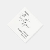 シンプルWelcome to the Night Before Black & White スタンダードカクテルナプキン (角)