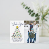 シンプルWhat a Year Christmas Greeting PHOTO シーズンポストカード (スタンド正面)