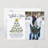 シンプルWhat a Year Christmas Greeting PHOTO シーズンポストカード (正面/裏面)