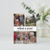 シンプルWhat a Year New Year Photo ポストカード (スタンド正面)