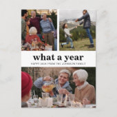 シンプルWhat a Year New Year Photo ポストカード (正面)