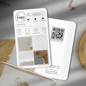 シンプルWhite Instagram Photo Collage名刺 名刺