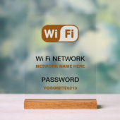 シンプルWiFiネットワーカスタムクのパスワードの最小化設定 アクリルサイン (ニュートラル)