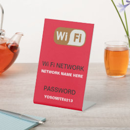 シンプルWiFiネットワーカスタムクのパスワード赤 台座サイン