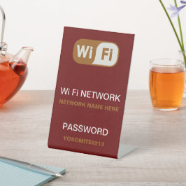 シンプルWifiネットワークのパスワードを最小化するブラウン 台座サイン