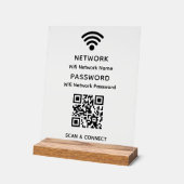 シンプルWifi QRコーエレガントドネットワークパスワード アクリルサイン (傾斜)