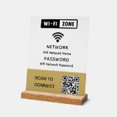 シンプルWifi QRコーエレガントドネットワークパスワード アクリルサイン (傾斜)