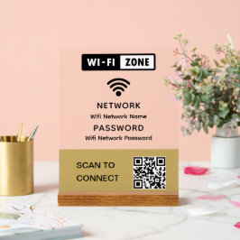 シンプルWifi QRコーエレガントドネットワークパスワード アクリルサイン