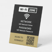 シンプルWifi QRコーエレガントドネットワークパスワード 台座サイン (正面)