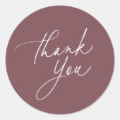 シンプルWild Burgundy書道台本ありがとう ラウンドシール (正面)