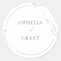 シンプルWild Grass's 結婚 Thank You Stickers