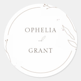 シンプルWild Grass's 結婚 Thank You Stickers ラウンドシール