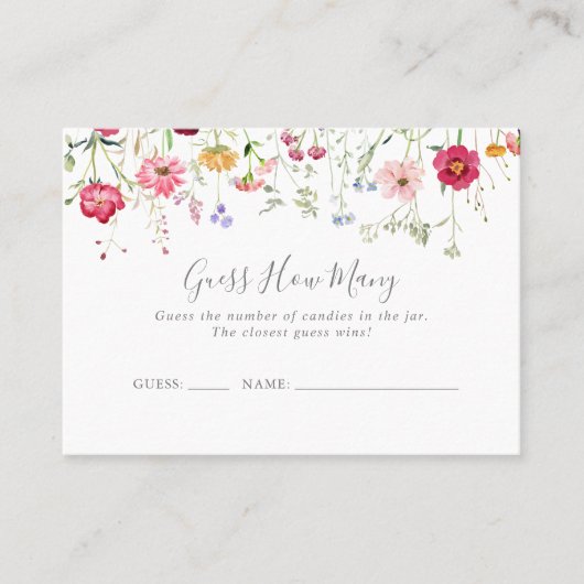 シンプルWildflowerはゲームカードの数を推測 名刺 (正面)