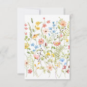 シンプルWildflowerエレガント QRコードとRSVP結婚の 出欠カード (裏面)