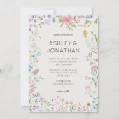 シンプルWildflower Alabasterのインビ結婚ー 招待状 (正面)