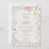 シンプルWildflower Alabasterのインビ結婚ー 招待状 (正面)