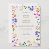 シンプルWildflower Alabasterのタイムレスな結婚 招待状 (正面)