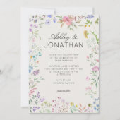 シンプルWildflower Alabasterのタイムレスな結婚 招待状 (正面)