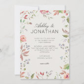 シンプルWildflower Alabasterのタイムレスな結婚 招待状 (正面)
