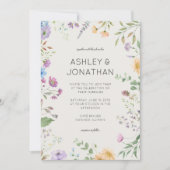 シンプルWildflower Alabasterのタイムレスな結婚 招待状 (正面)