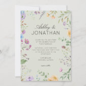 シンプルWildflower Sage Greenのタイムレスな結婚 招待状 (正面)