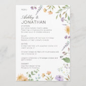 シンプルWildflower'sのタイムレスな結婚 メニュー (正面)