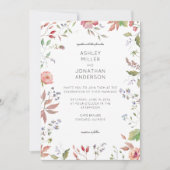 シンプルWildflower'sのタイムレスな結婚 招待状 (正面)