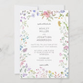 シンプルWildflower'sのタイムレスな結婚 招待状 (正面)