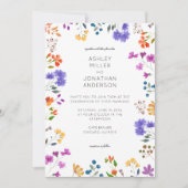 シンプルWildflower'sのタイムレスな結婚 招待状 (正面)