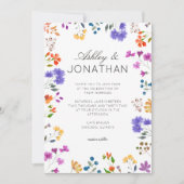 シンプルWildflower'sのタイムレスな結婚 招待状 (正面)