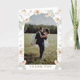 シンプルWildflowers Arch Photo結婚's サンキューカード