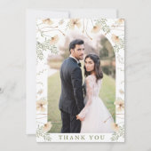 シンプルWildflowers Arch Photo結婚's サンキューカード (正面)