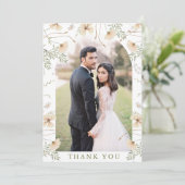シンプルWildflowers Arch Photo結婚's サンキューカード (スタンド正面)