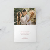 シンプルWildflowers Bohoの結婚写真 サンキューカード (内部)