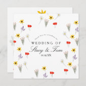 シンプルWildflowers Hand Drawn'結婚 S Thank You (正面/裏面)