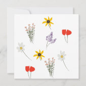 シンプルWildflowers Hand Drawn'結婚 S Thank You (裏面)