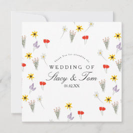 シンプルWildflowers Hand Drawn'結婚 S Thank You
