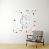 シンプルWildflowers Hand Drawn'結婚 S Thank You タペストリー (インサイチュ(横))